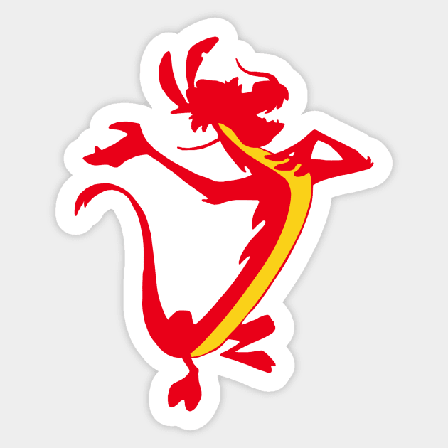 Red Lizard Sticker by beefy-lamby